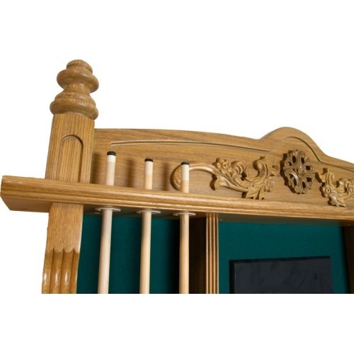 Billiard Cue Rack Wall Rack for 6 Cues, oak, Balls