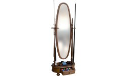 Billiard Cue Stand Dublin, with mirror, brown, Pool & Pyramid