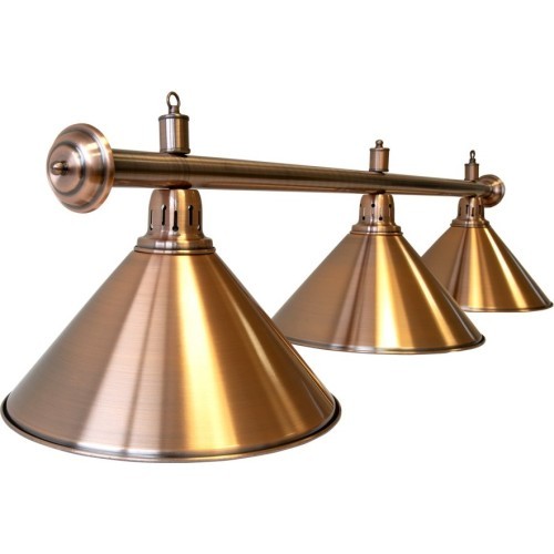 Billiard Lamp Elegance, bronze, 3 Bells, Ø 35 cm, 150 cm