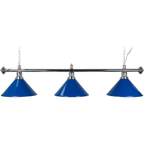 Бильярдная лампа Blue Light, 3 плафона, синяя, Ø 35 см, 150 см