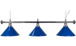 Бильярдная лампа Blue Light, 3 плафона, синяя, Ø 35 см, 150 см