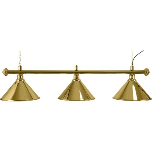 Billiard Lamp Elegance, brass, 3 Bells, Ø 35 cm, 112 cm