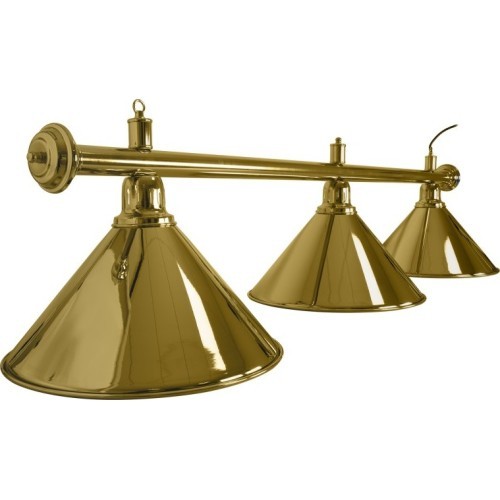 Billiard Lamp Elegance, brass, 3 Bells, Ø 35 cm, 112 cm