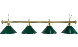 Billiard Lamp Evergreen, green, 4 Bells, Ø 35 cm, 180 cm