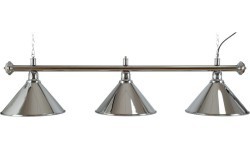 Billiard Lamp Elegance, silver, 3 Bells, Ø 35 cm, 150 cm