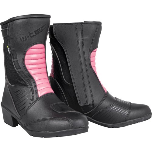 Moteriški odiniai motociklininkų batai W-Tec Beckie W-5036 - Rožinė-juoda