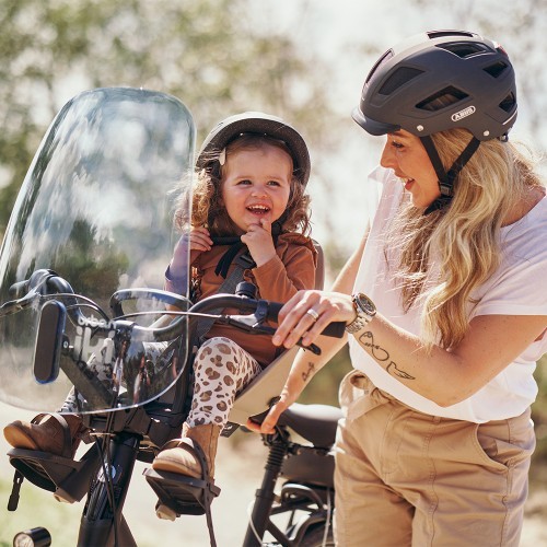 Front-Mounted Child Bike Seat w/ Adaptor Urban Iki - Inaho Beige/Bincho Black