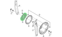 Передняя звезда Shimano FC-M431-8 26T 9sp (чёрная)