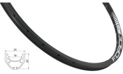 Rim 26", FORCE Basic (559x19), disc brake, 36H (black)