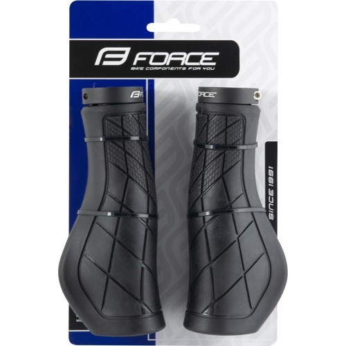 FORCE TROY handlebar grips 136mm (rubber, black)