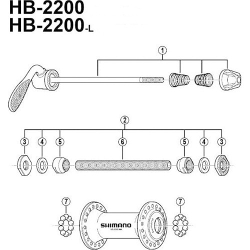 Ašis priekinė Shimano HB-RM50 (juoda)