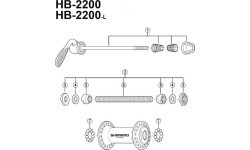 Ašis priekinė Shimano HB-RM50 (juoda)