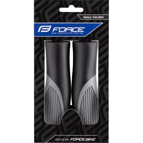 FORCE Erbow Handlebar Grips, black/grey