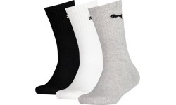 Puma Junior Crew Socks Black Grey White 907958 03