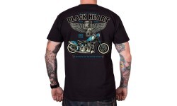 T-Shirt BLACK HEART Blue Chopper - Black