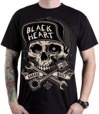 T-Shirt BLACK HEART Garage Built - Black