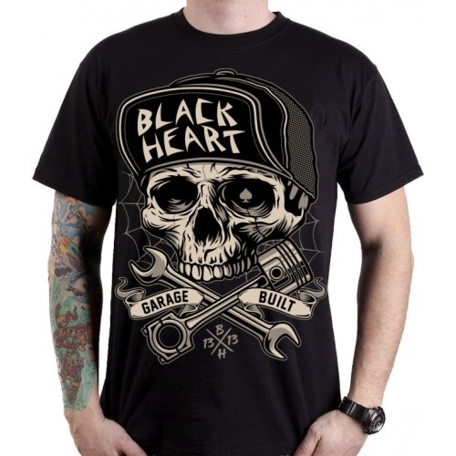 Vyriški marškinėliai BLACK HEART Garage Built - Juoda