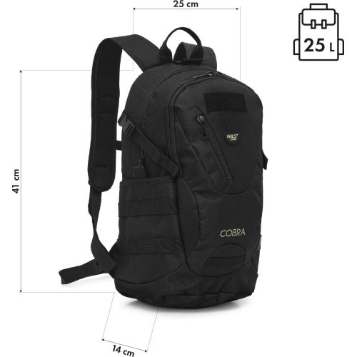 NC3905 COBRA TACTICAL BACKPACK BLACK 25L NILS CAMP