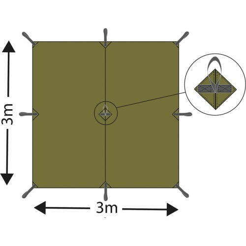 Tentas „Tarp Extreme“, žalias OD, apie 300 x 300 cm