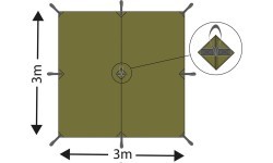 Тент «Tarp Extreme», зелёный OD, ок. 300 x 300 см