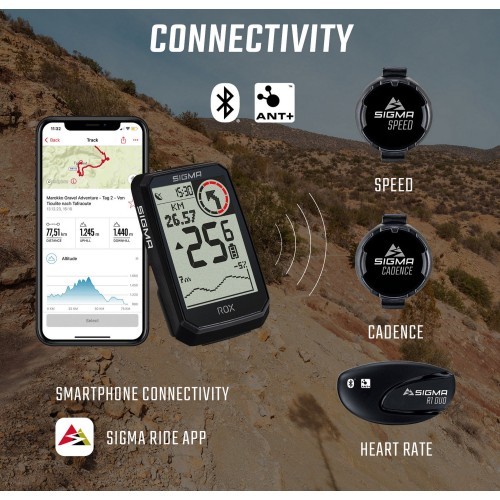 Велокомпьютер SIGMA ROX 4.0 Endurance GPS Black, комплект с датчиками