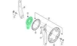 Priekinė žvaigždė Shimano Alivio M430 22T