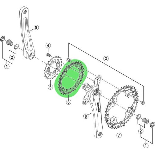 Передняя звезда SHIMANO FC-M361 32T Acera