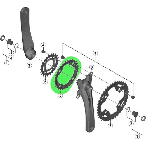 Priekinė žvaigždė SHIMANO Alivio M4000 30T