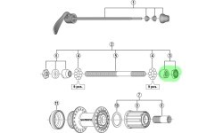 Konusas ir veržlė galinei stebulei Shimano FH-RM35