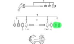 Конус и гайка для втулки Shimano HB-M675 (правый)