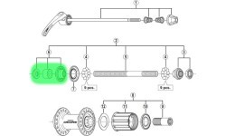 Konusas, poveržlė ir veržlė stebulei Shimano HB-M590