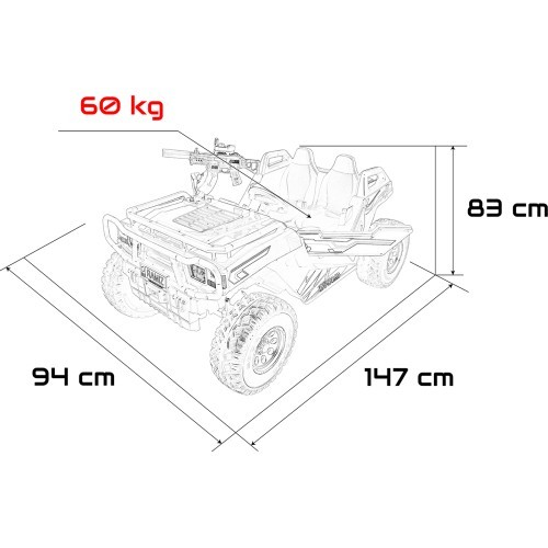 Elektromobilis Buggy Prospector 4x4 Strong, raudonas