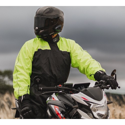 Neperšlampama motociklininko kombinezono apsauga Oxford Rain Seal, juoda/geltona