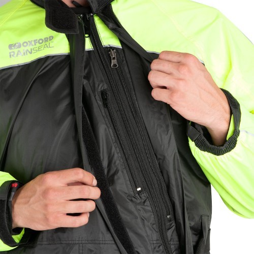 Neperšlampama motociklininko kombinezono apsauga Oxford Rain Seal, juoda/geltona