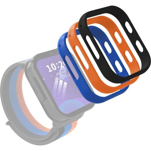 Replacement Silicone Frames for Children’s Smart Watch inSPORTline Cubbio (3 Pcs.) - Black-Blue-Orange