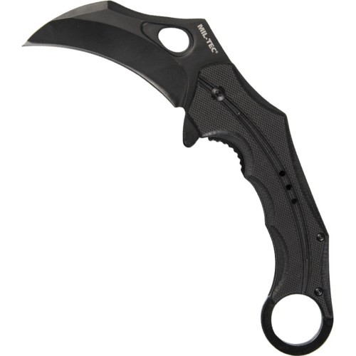 Vienarankis peilis „Karambit" su juoda G10 rankena