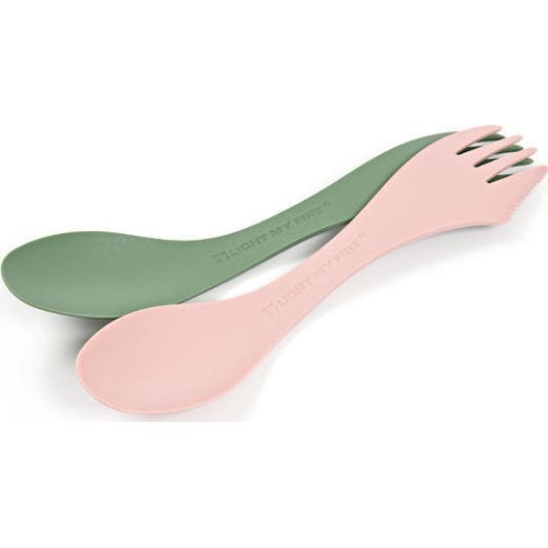 Ложка-вилка Spork M BIO, 2 шт., зелёный/розовый