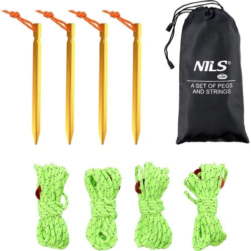 NC1726 SET OF PEGS WITH ROPE NILS CAMP