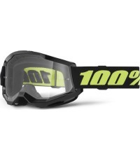 Motocross Goggles 100% Strata 2 New - Solar black, clear plexi