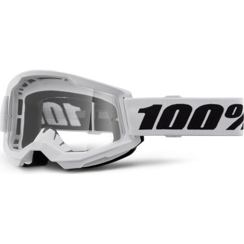 Кроссовые очки 100% Strata 2 New - White белый, прозрачный плекси