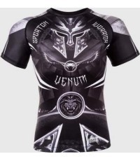 Venum Gladiator 3.0 Rashguard - Black/White - Short Sleeves