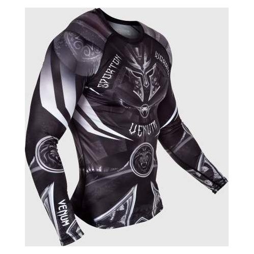 Marškinėliai Venum Gladiator 3.0 Rashguard ilgomis rankovėmis, juodi/balti