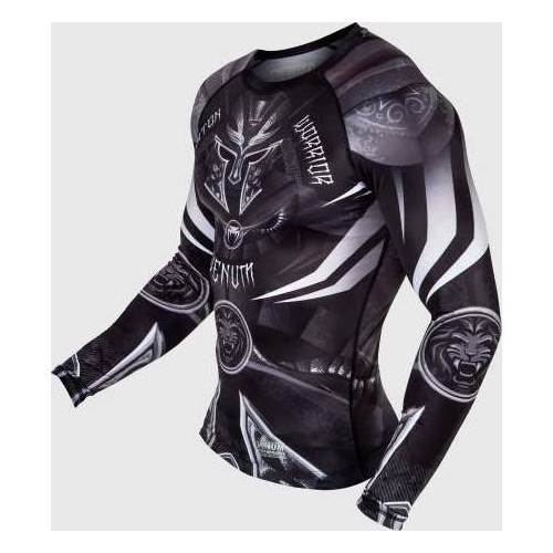 Marškinėliai Venum Gladiator 3.0 Rashguard ilgomis rankovėmis, juodi/balti