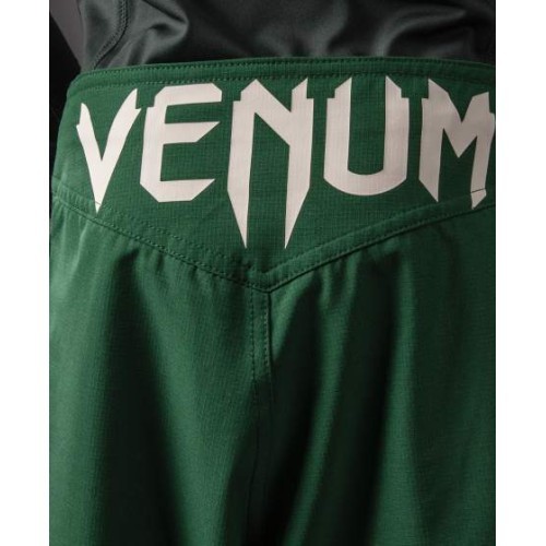 Venum Attack Kids Fightshorts - Forest Green/ Off White