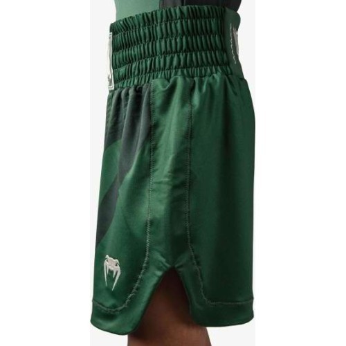 Venum Attack Kids Boxing Shorts - Forest Green/ Off White