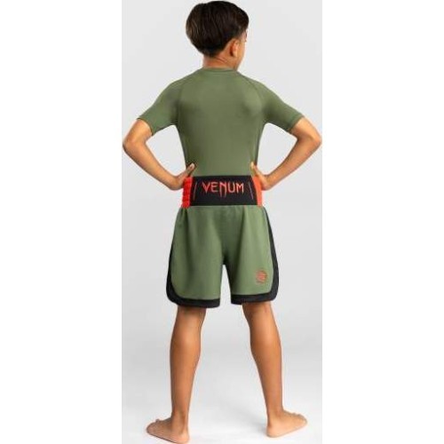 Venum Classic Kids Boxing Shorts - Army Green/Orange
