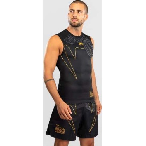 Venum Serpenti Sleeveless Rashguard - Black/Silver/Gold
