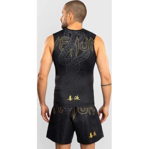 Venum Serpenti berankoviai marškinėliai rashguard, juoda/sidabrinė/auksinė