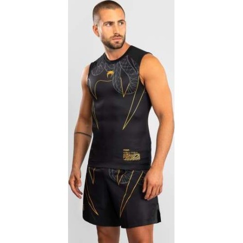 Venum Serpenti Sleeveless Rashguard - Black/Silver/Gold