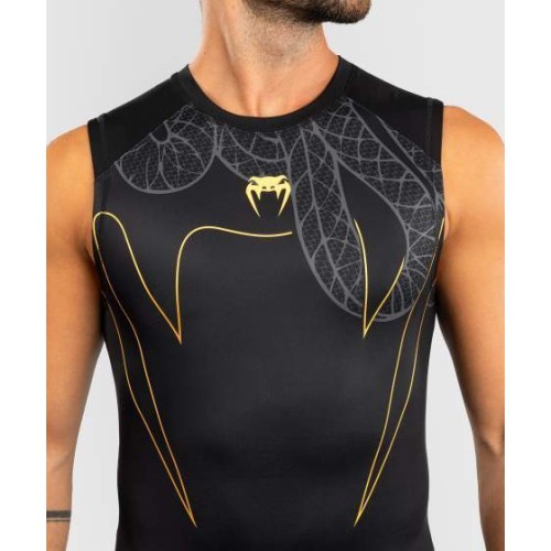 Venum Serpenti Sleeveless Rashguard - Black/Silver/Gold